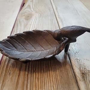 Cast Iron Leaf-Shaped Trinket Dish